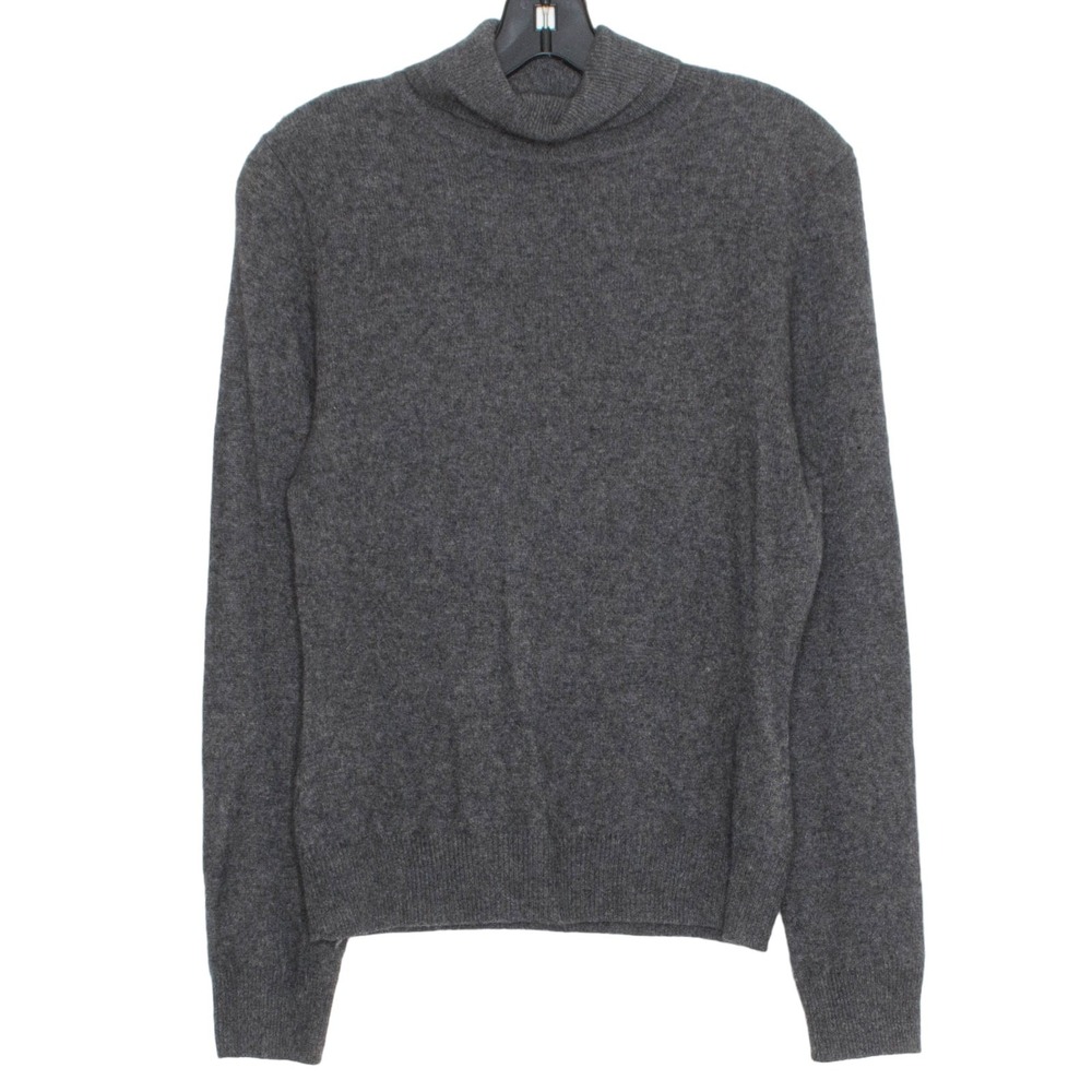 Apt 9 Sweater Cashmere Turtleneck Quiet Luxury Minimalist Preppy Cozy Gray Large